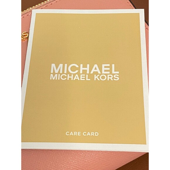 NWT $258 MICHAEL KORS Jet Set Travel Wristlet Wallet Phone Case Pink Leather Zip - Picture 11 of 12